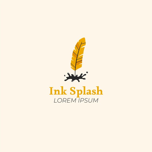 Logotipo de pluma dibujada a mano