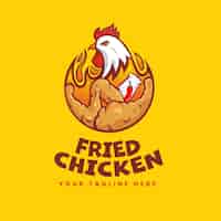 Vector gratuito logotipo de pollo frito caliente