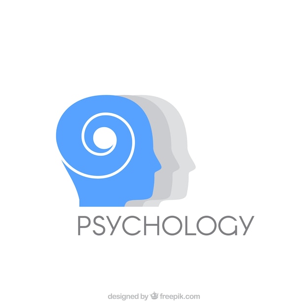 Logotipo de psicología azul y gris