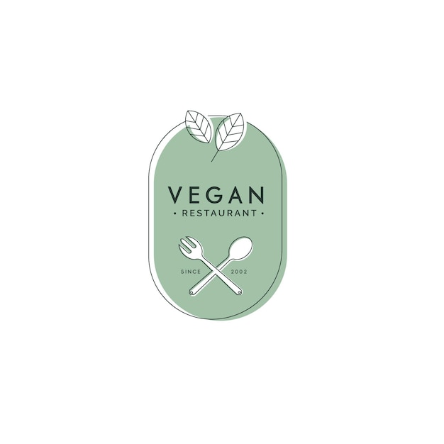 Vector gratuito logotipo de restaurante de comida vegana