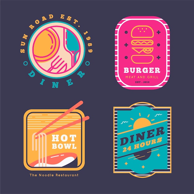 Vector gratuito logotipo de restaurante de diseño retro