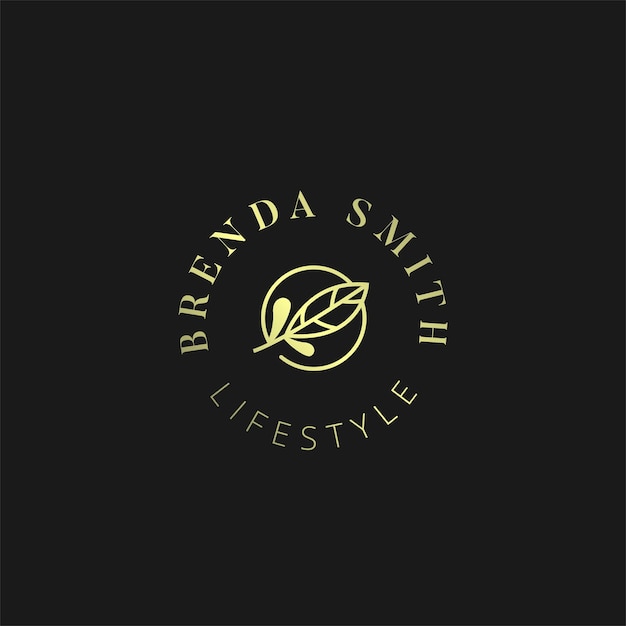 Logotipo retro vintage estilo dorado minimalista