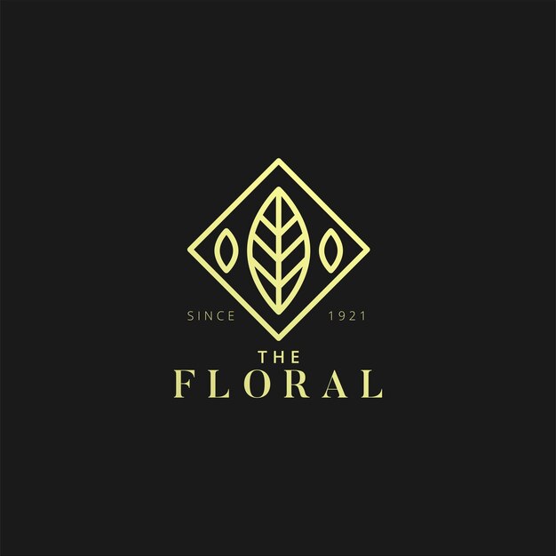 Logotipo retro vintage estilo dorado minimalista