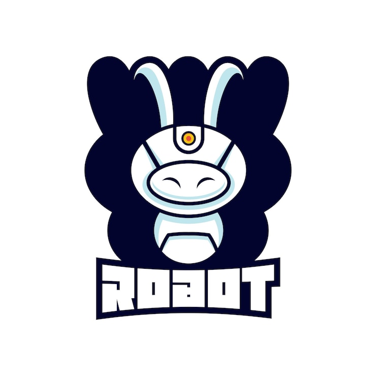Vector gratuito logotipo de robot conejo