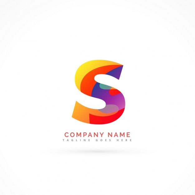 Vector gratuito logotipo con una s muy colorida