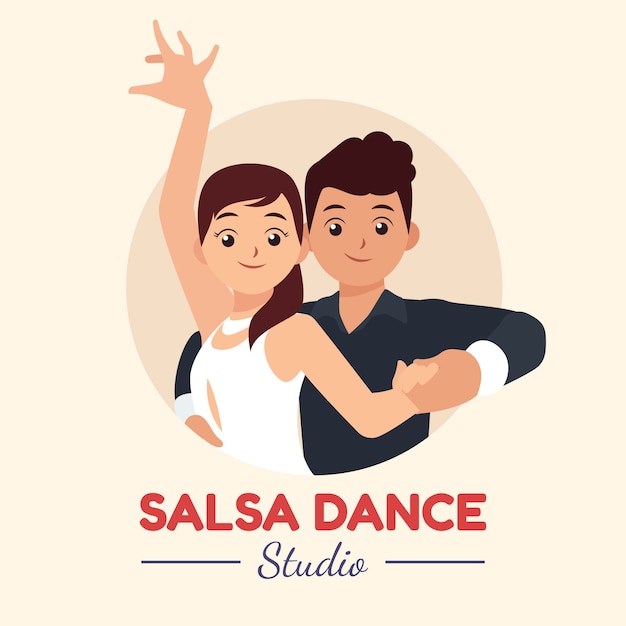 Logotipo de salsa de diseño plano dibujado a mano