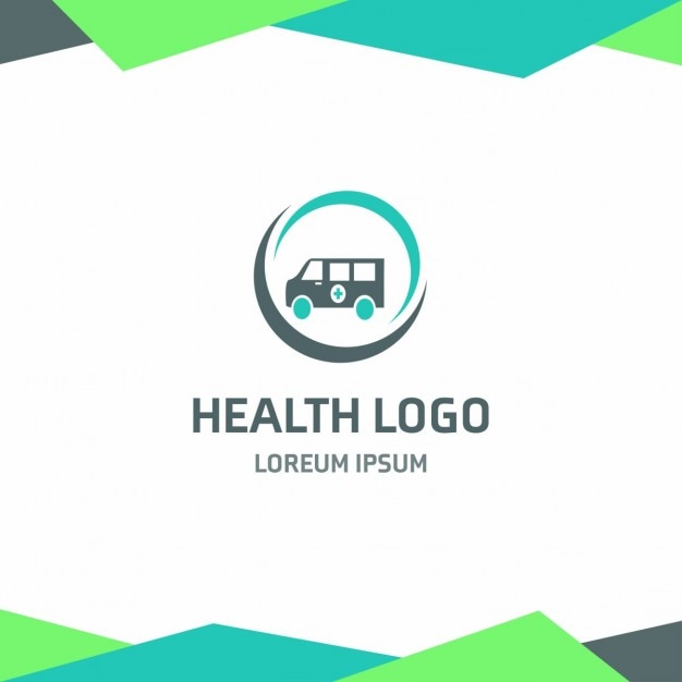 Vector gratuito logotipo de salud con una ambulancia