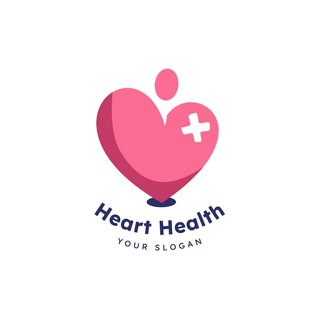 Vector gratuito logotipo de salud del corazón dibujado a mano