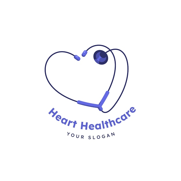 Vector gratuito logotipo de salud del corazón dibujado a mano