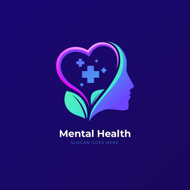 Logotipo de salud mental degradado con lema.