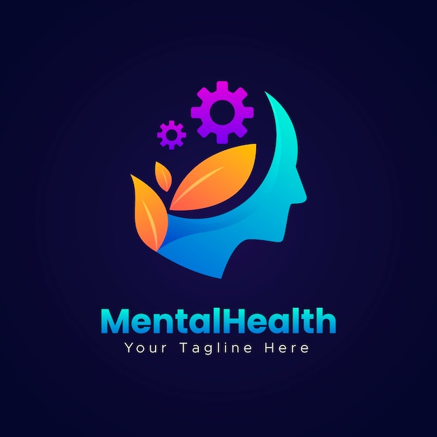 Vector gratuito logotipo de salud mental degradado