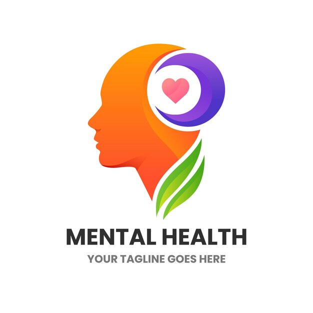 Logotipo de salud mental degradado