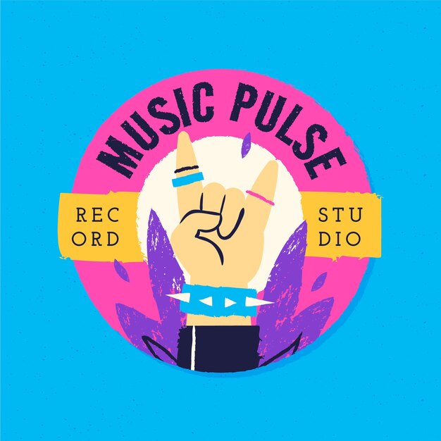 Logotipo de sello discográfico dibujado a mano