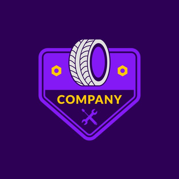 Logotipo de servicio de automóviles de diseño plano