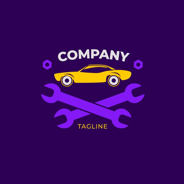 Logotipo de servicio de automóviles de diseño plano