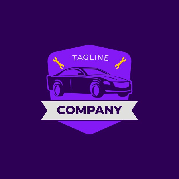 Logotipo de servicio de automóviles de diseño plano