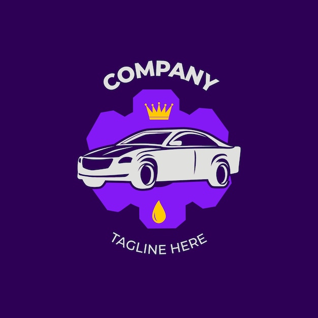 Logotipo de servicio de automóviles de diseño plano