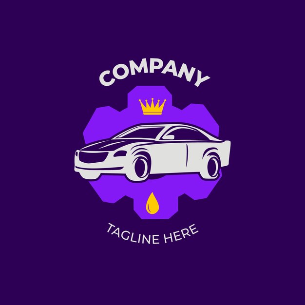 Logotipo de servicio de automóviles de diseño plano