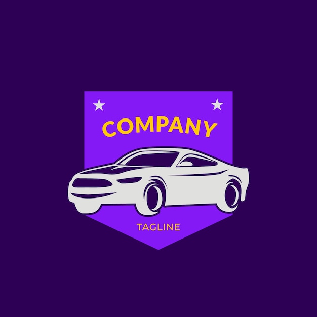 Logotipo de servicio de coche de diseño plano