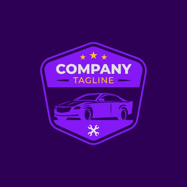 Logotipo de servicio de coche de diseño plano