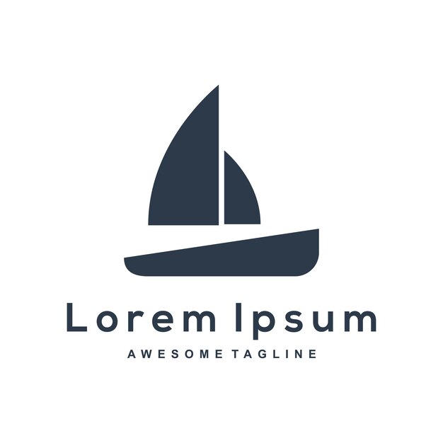 Logotipo de silueta de barco