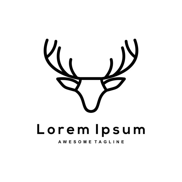 Logotipo de silueta de ciervo