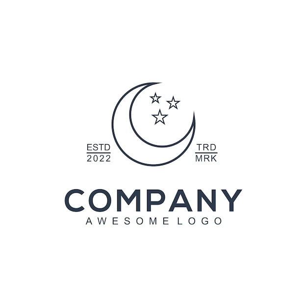 Logotipo de la silueta de la estrella de la luna