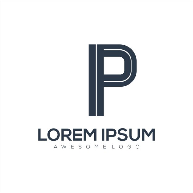 Logotipo de la silueta de la letra P