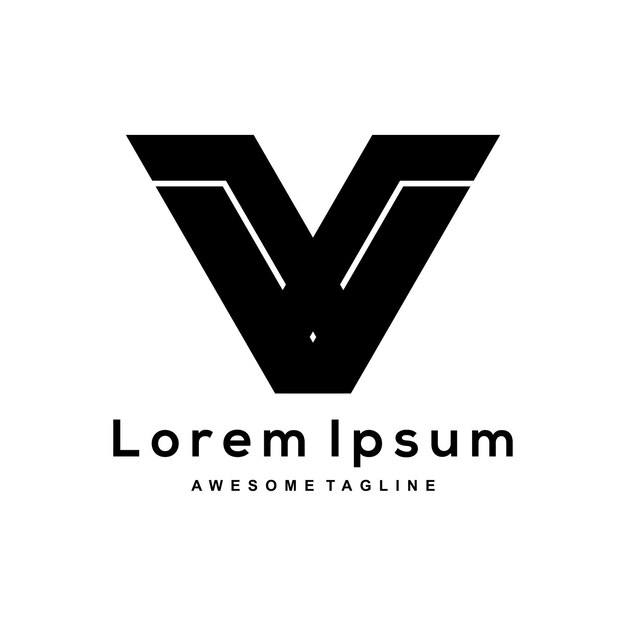 Logotipo de la silueta de la letra V