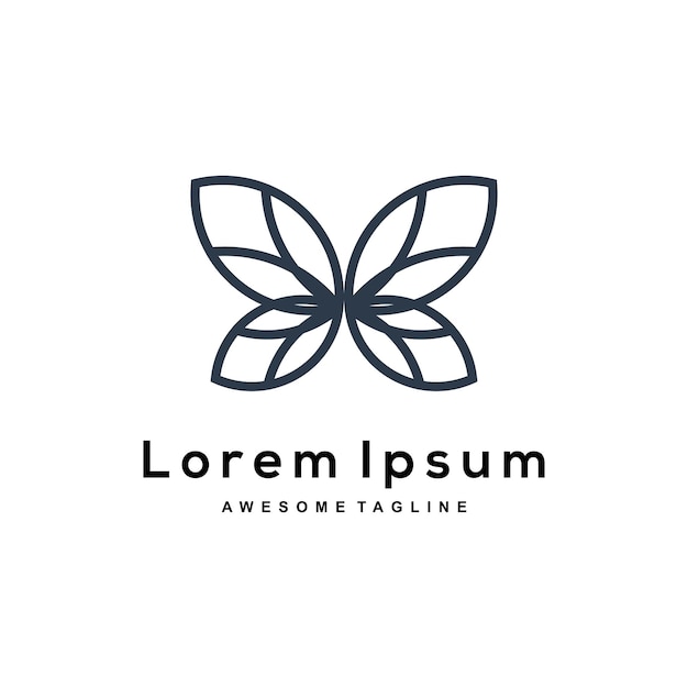 Logotipo de silueta de mariposa