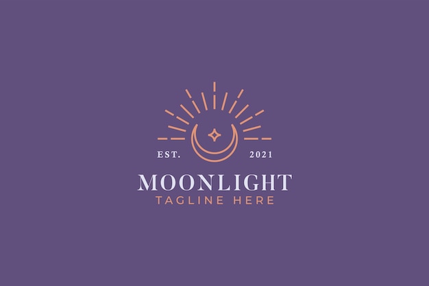 Logotipo de símbolo de luz de luna geométrica sagrada