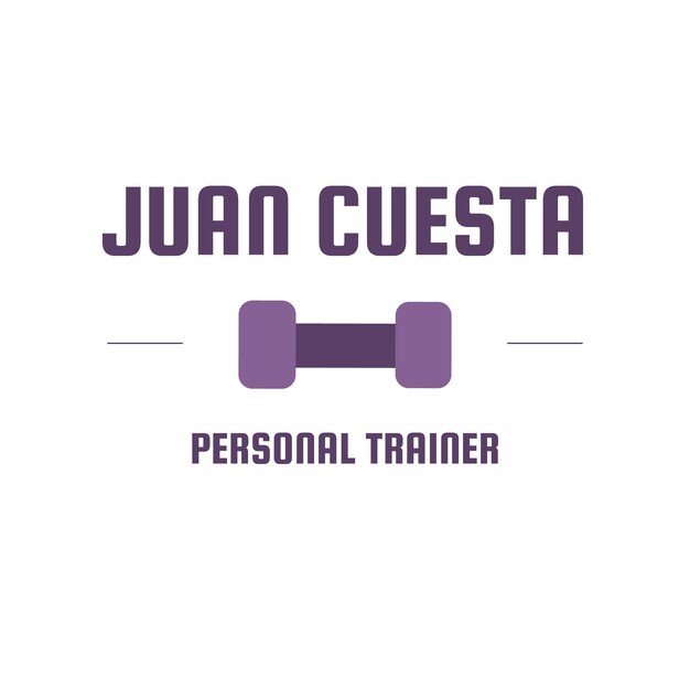 Logotipo simple de entrenador personal de juan cuesta
