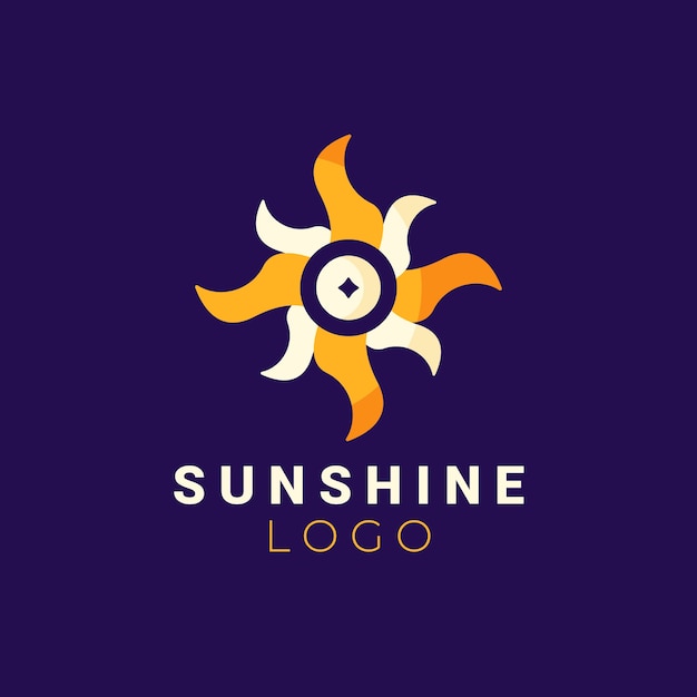 Logotipo de sol boho de diseño plano