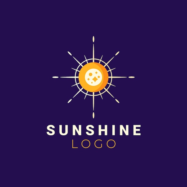 Logotipo de sol boho de diseño plano