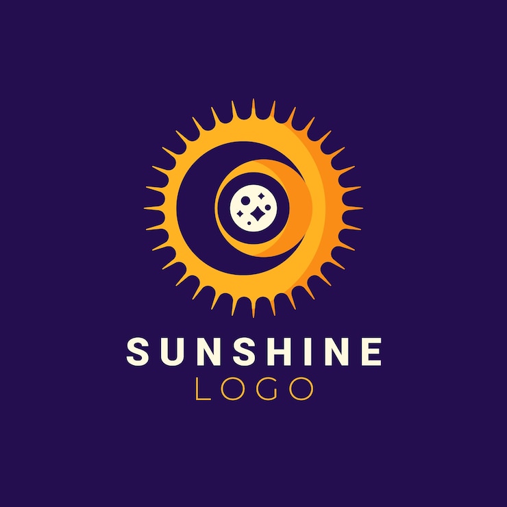 Vector gratuito logotipo de sol boho de diseño plano