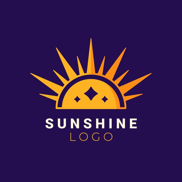 Logotipo de sol boho de diseño plano