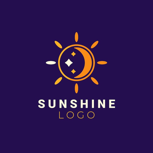 Logotipo de sol boho de diseño plano