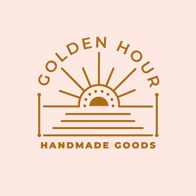Logotipo de sol boho de diseño plano