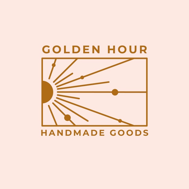 Logotipo de sol boho de diseño plano