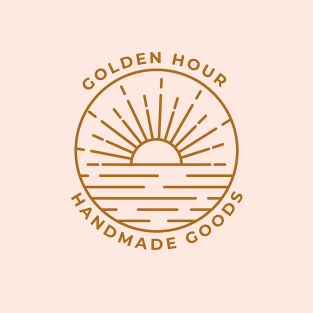 Logotipo de sol boho de diseño plano