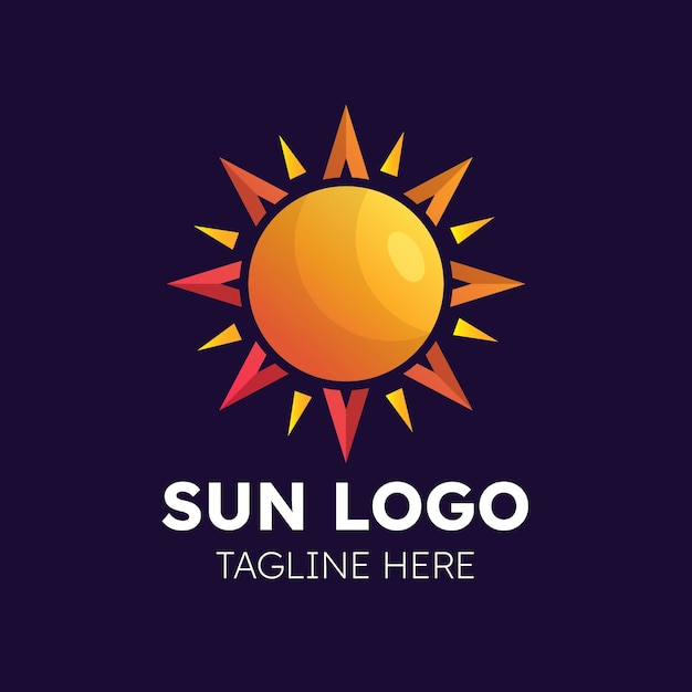 Vector gratuito logotipo de sol degradado