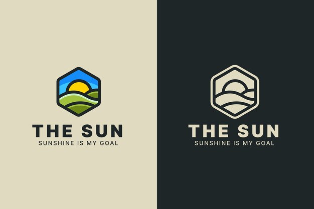 Logotipo de sol dibujado a mano