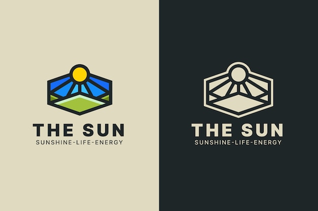 Logotipo de sol dibujado a mano