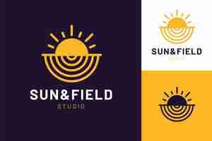 Vector gratuito logotipo de sol plano