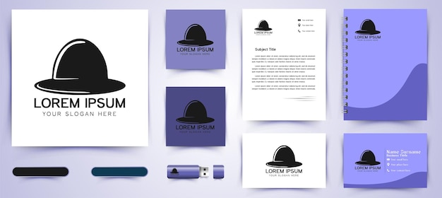 Vector gratuito logotipo de sombrero de vaquero e inspiración para el diseño de plantillas de marca comercial