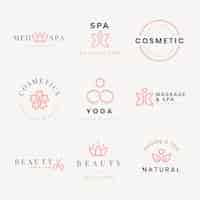 Vector gratuito logotipo de spa de belleza, conjunto de vectores de diseño moderno creativo