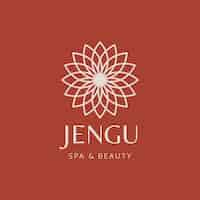 Vector gratuito logotipo de spa floral jengu