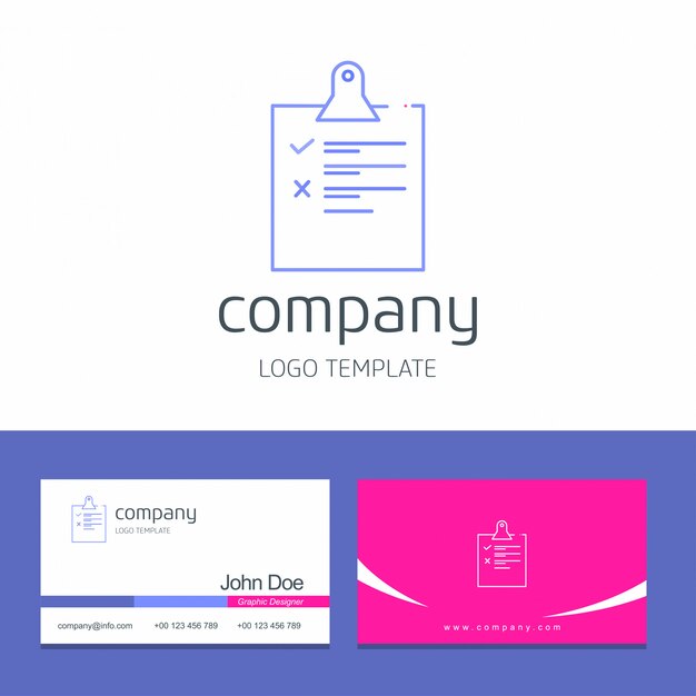 logotipo y tarjeta de la lista de verificación