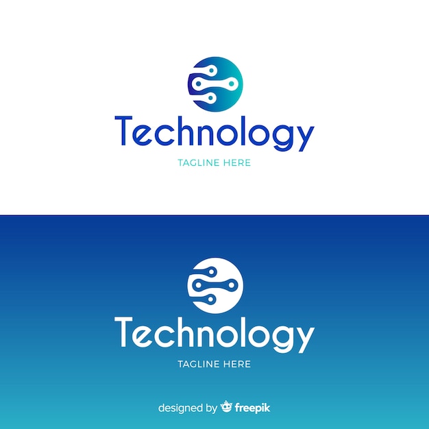 Vector gratuito logotipo de tecnología en estilo degradado