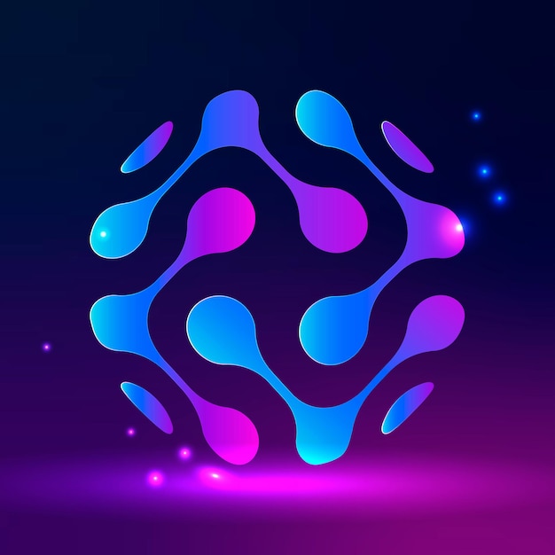 Logotipo de tecnología con globo abstracto en tono morado